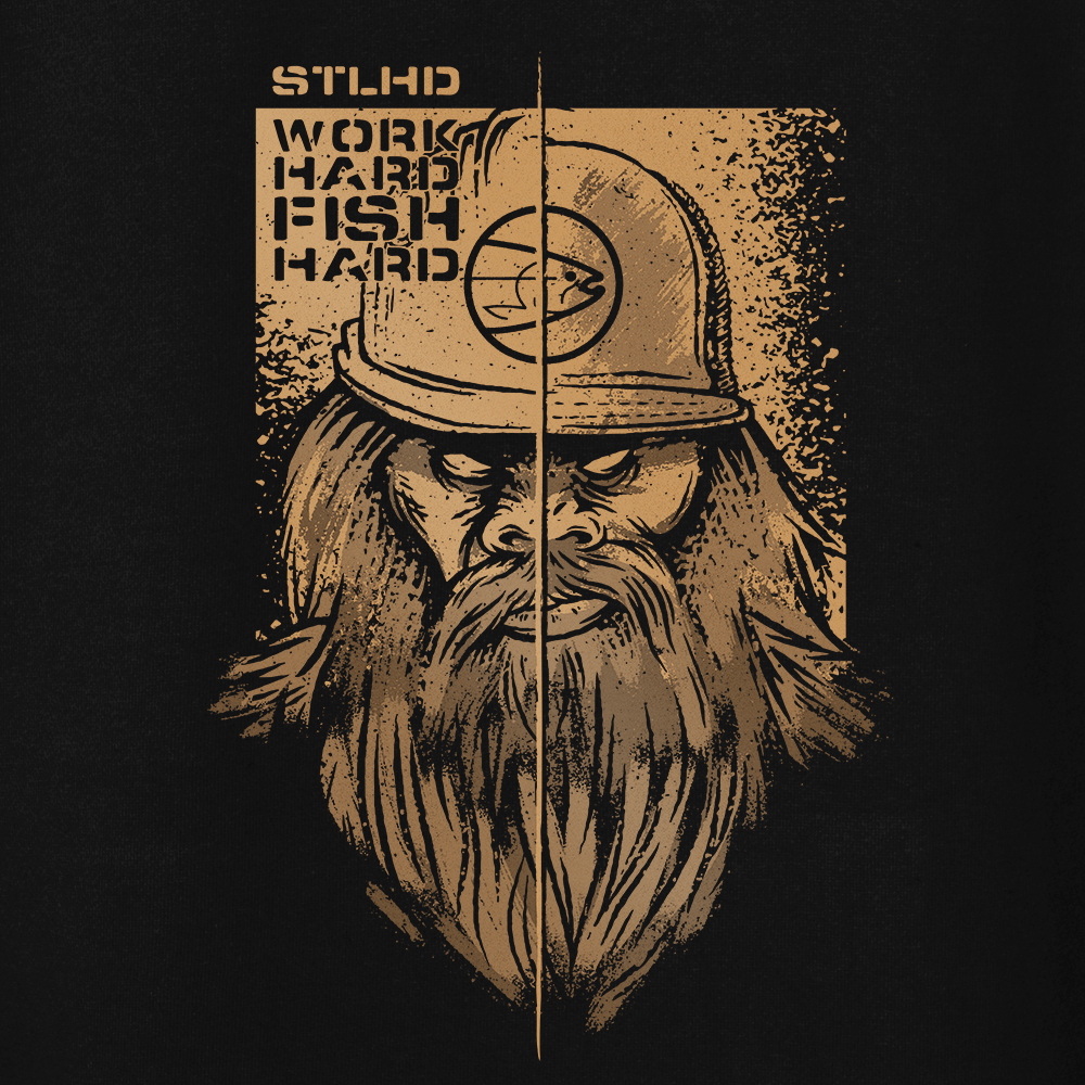 STLHD Men’s Work Hard Fish Hard Premium Hoodie - Angler's Pro Tackle & Outdoors