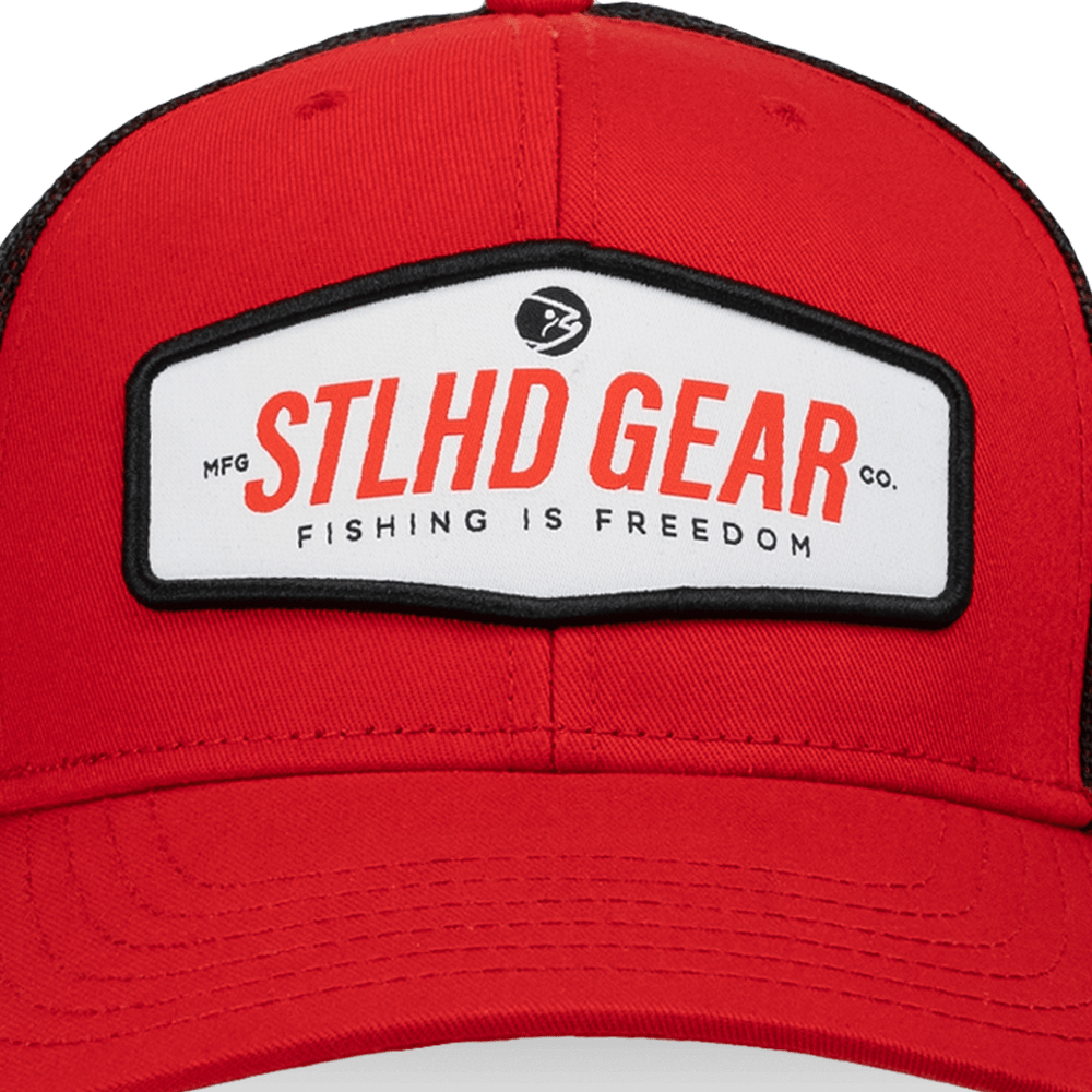 STLHD Slam Pig Snapback Trucker Hat Red/Black - Angler's Pro Tackle & Outdoors