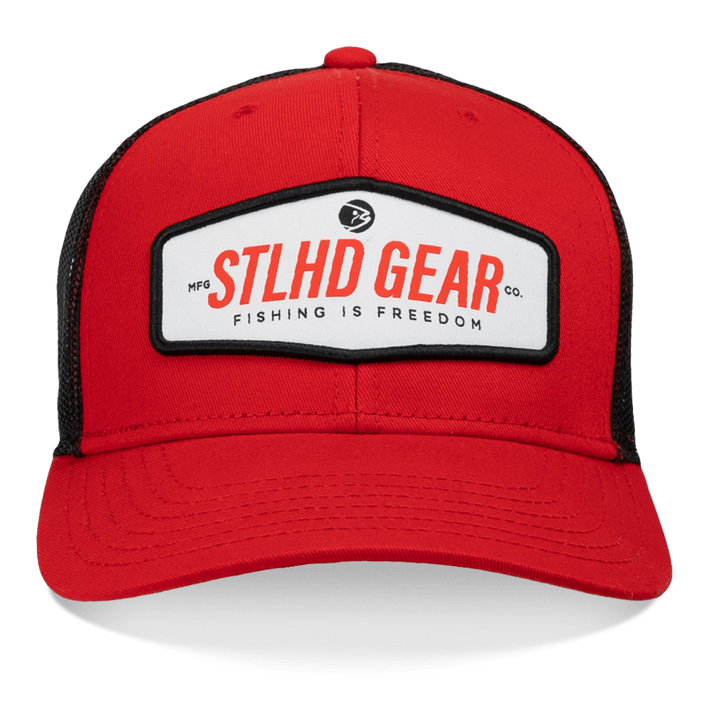 STLHD Slam Pig Snapback Trucker Hat Red/Black - Angler's Pro Tackle & Outdoors