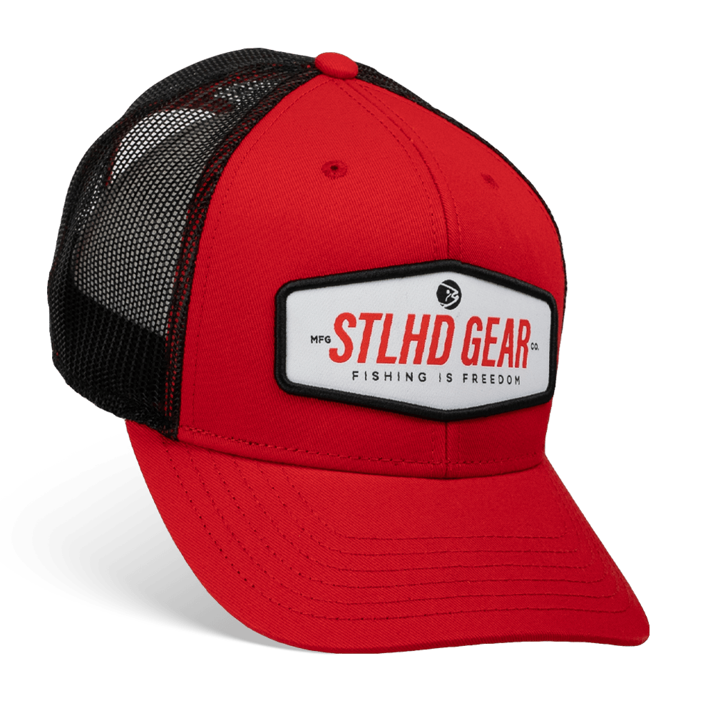 STLHD Slam Pig Snapback Trucker Hat Red/Black - Angler's Pro Tackle & Outdoors