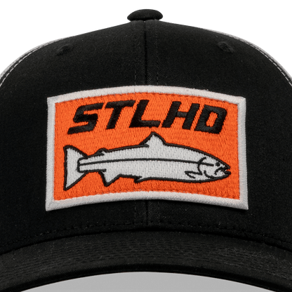 STLHD Standard White & Black Trucker Snapback Hat - Angler's Pro Tackle & Outdoors