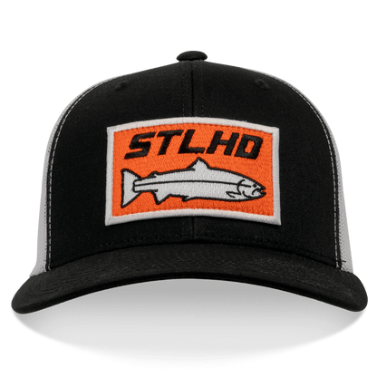 STLHD Standard White & Black Trucker Snapback Hat - Angler's Pro Tackle & Outdoors