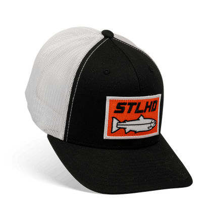 STLHD Standard White & Black Trucker Snapback Hat - Angler's Pro Tackle & Outdoors
