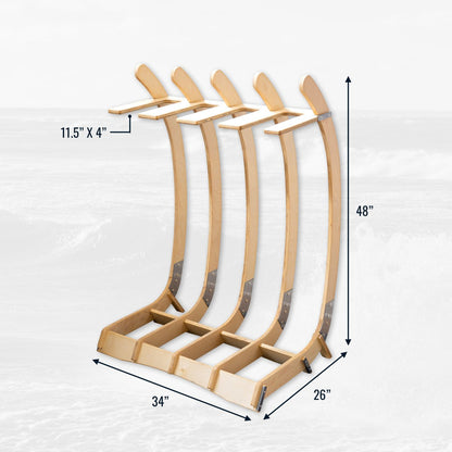 StoreYourBoard - Freestanding Surf Rack | Wooden Surfboard Display Stand - Angler's Pro Tackle & Outdoors