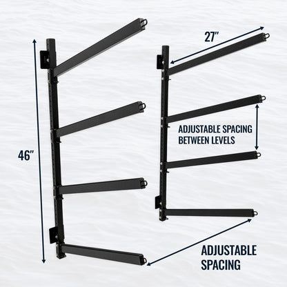 StoreYourBoard - Outdoor Kayak Storage Rack | 4 Level Adjustable Wall Mount - Angler's Pro Tackle & Outdoors