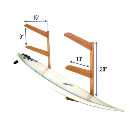 StoreYourBoard - Timber Surfboard Wall Rack | Solid Oak | Holds 3 Surfboards - Angler's Pro Tackle & Outdoors