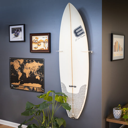 StoreYourBoard - Vertical Surfboard Display Rack | Clear Acrylic Wall Mount - Angler's Pro Tackle & Outdoors