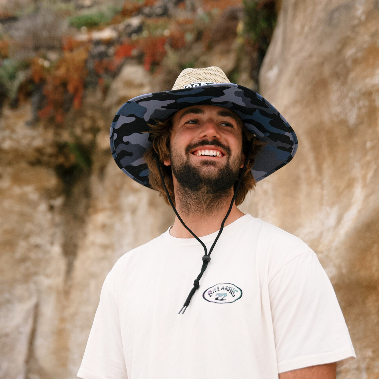 COR Surf Mens Straw Beach Hat - Blue Camouflage