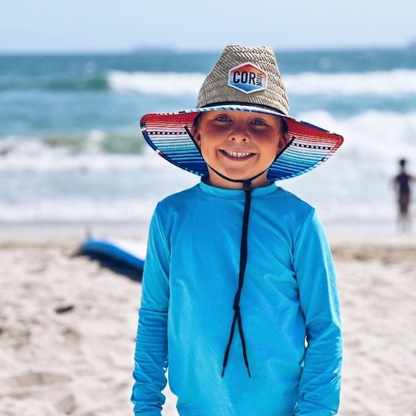 COR Surf Kids Straw Hat Summer Beach Hat for Boys and Girls - Sarape
