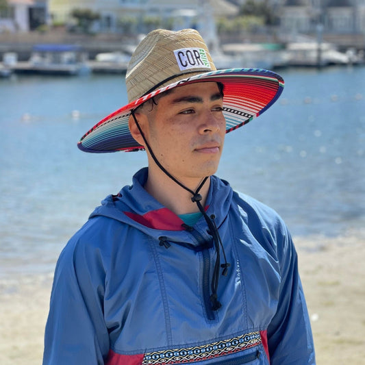 COR Surf Straw Lifeguard Sun Beach Hats for Adults - Sarape