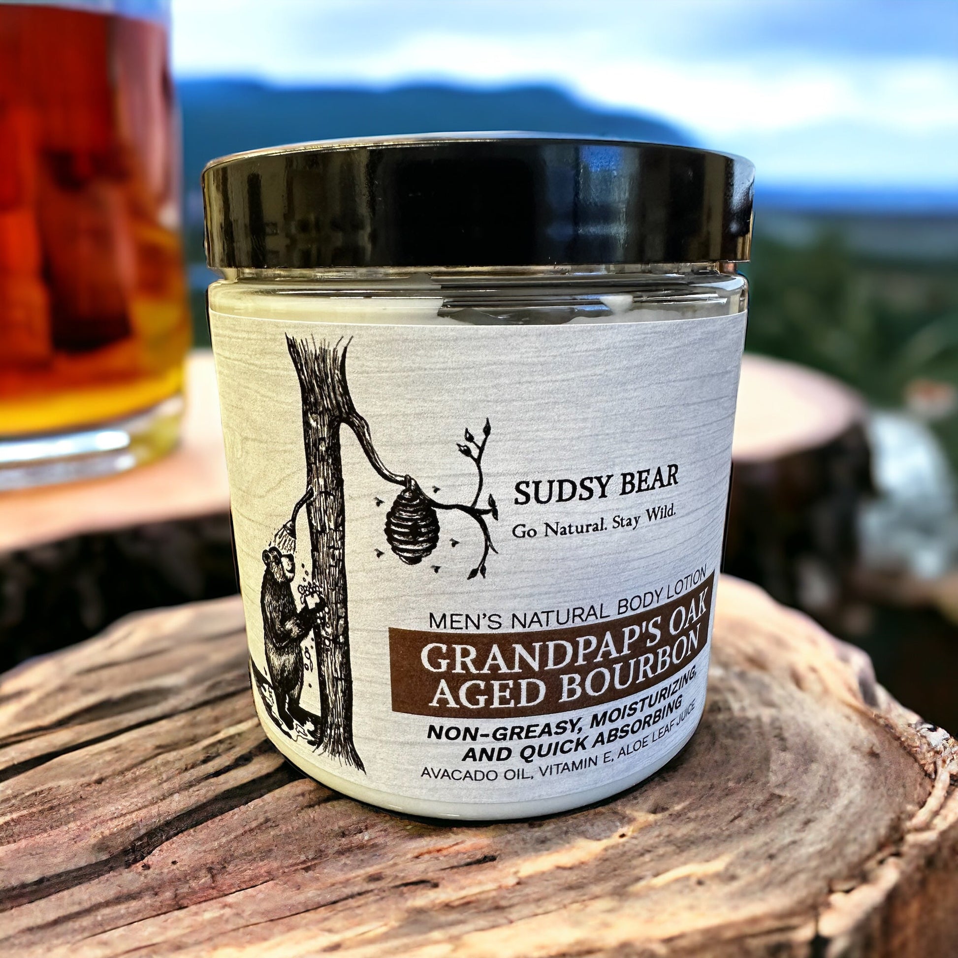 Sudsy Bear Grandpap's Oak Aged Bourbon Men's Lotion - Angler's Pro Tackle & Outdoors