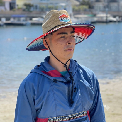 COR Surf Straw Lifeguard Sun Beach Hats for Adults - Sarape