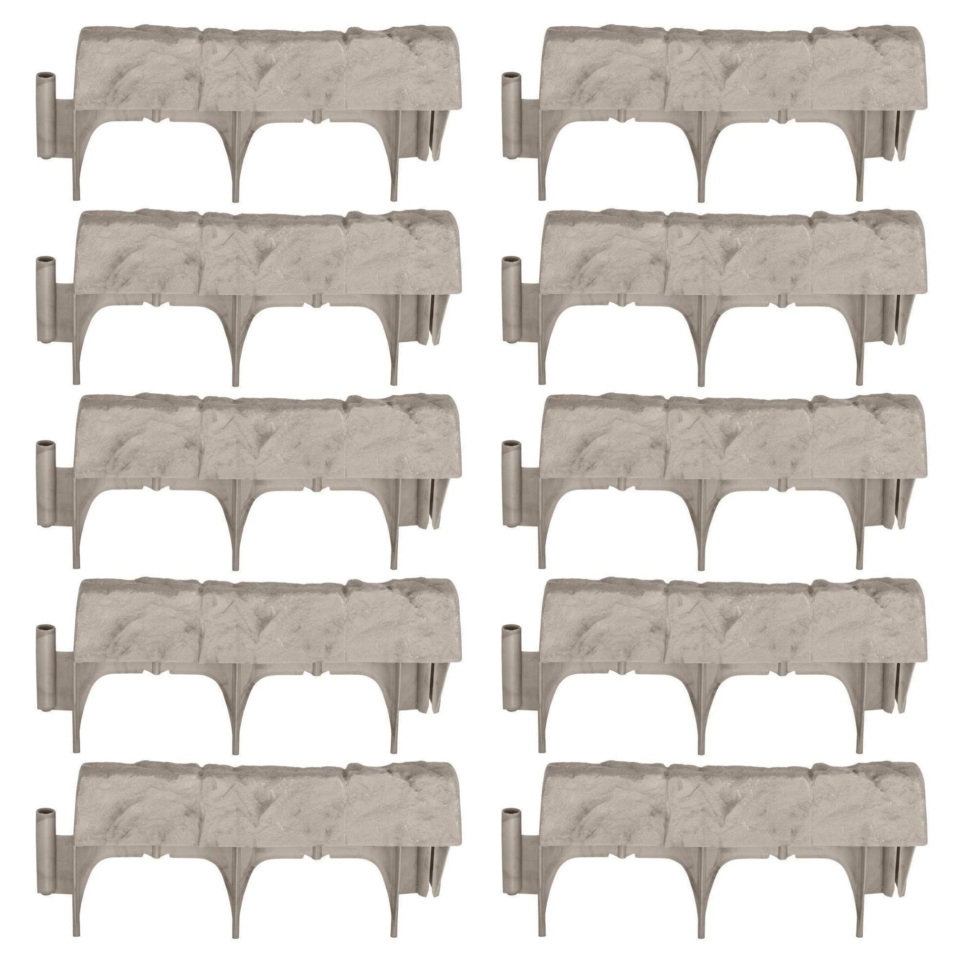 Suncast 10 Piece 12" Landscape Design Border Decorative Natural Stone Edging - Angler's Pro Tackle & Outdoors