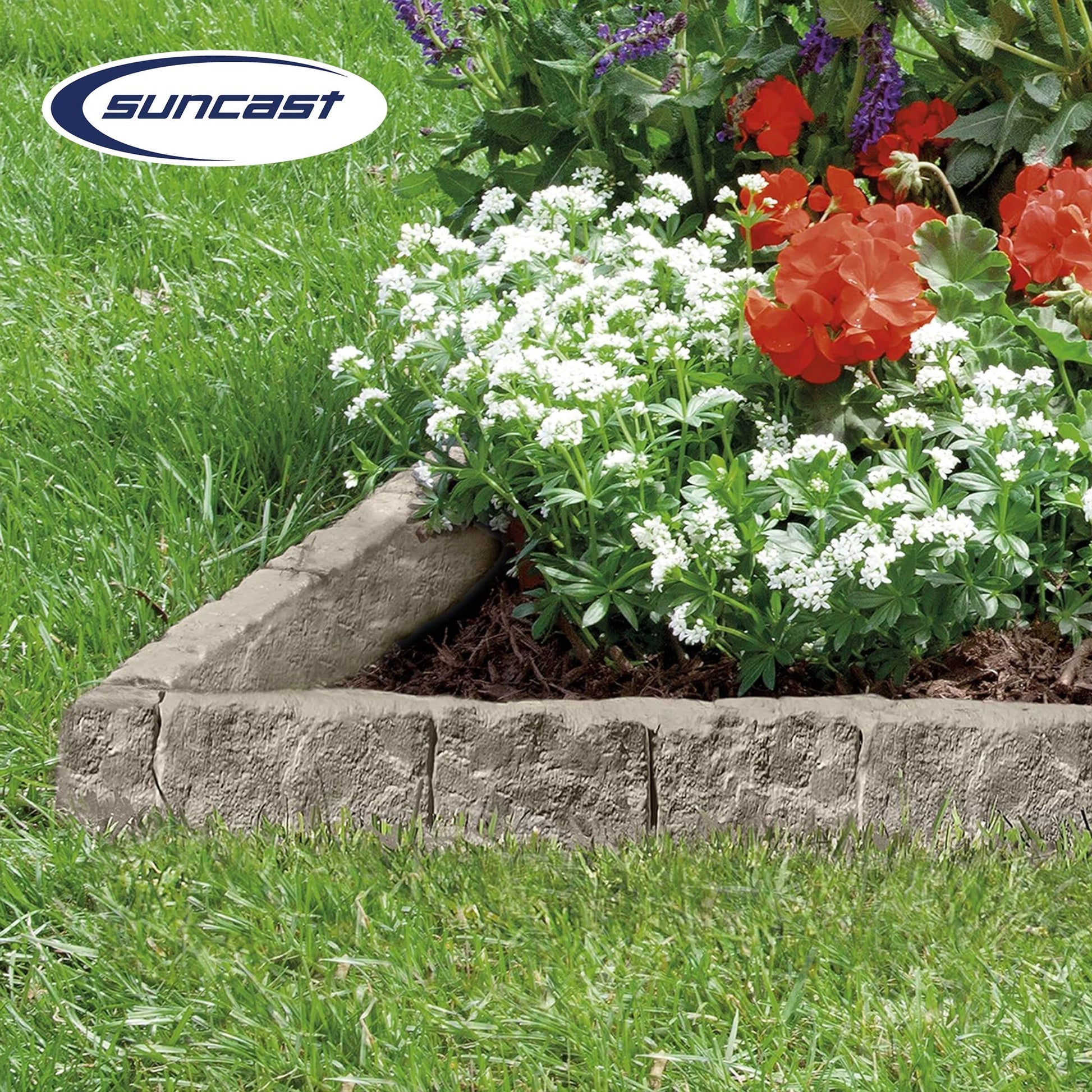 Suncast 10 Piece Landscape Design Border Decorative Rock Stone Edging (4 Pack) - Angler's Pro Tackle & Outdoors
