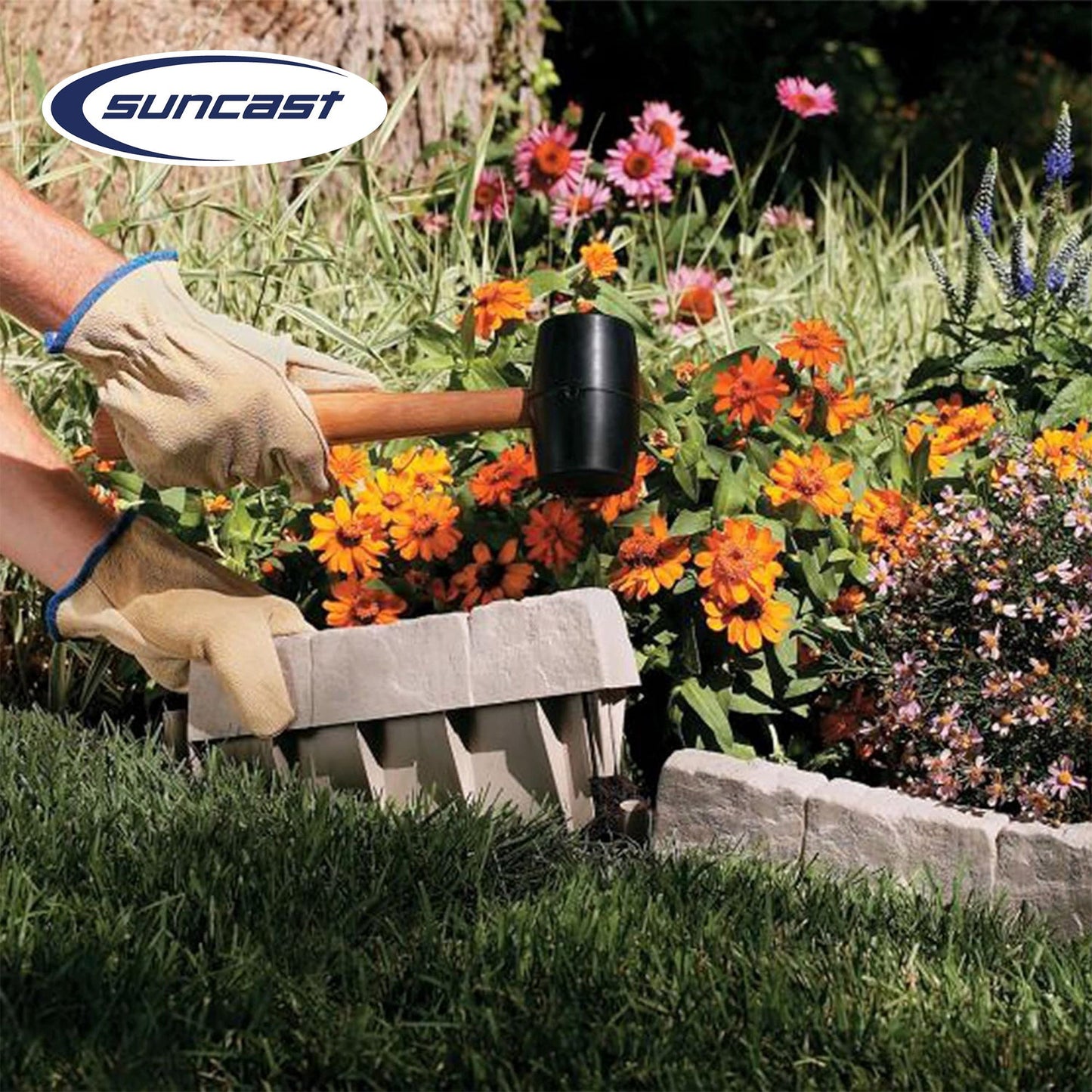 Suncast 10 Piece Landscape Design Border Decorative Rock Stone Edging (4 Pack) - Angler's Pro Tackle & Outdoors