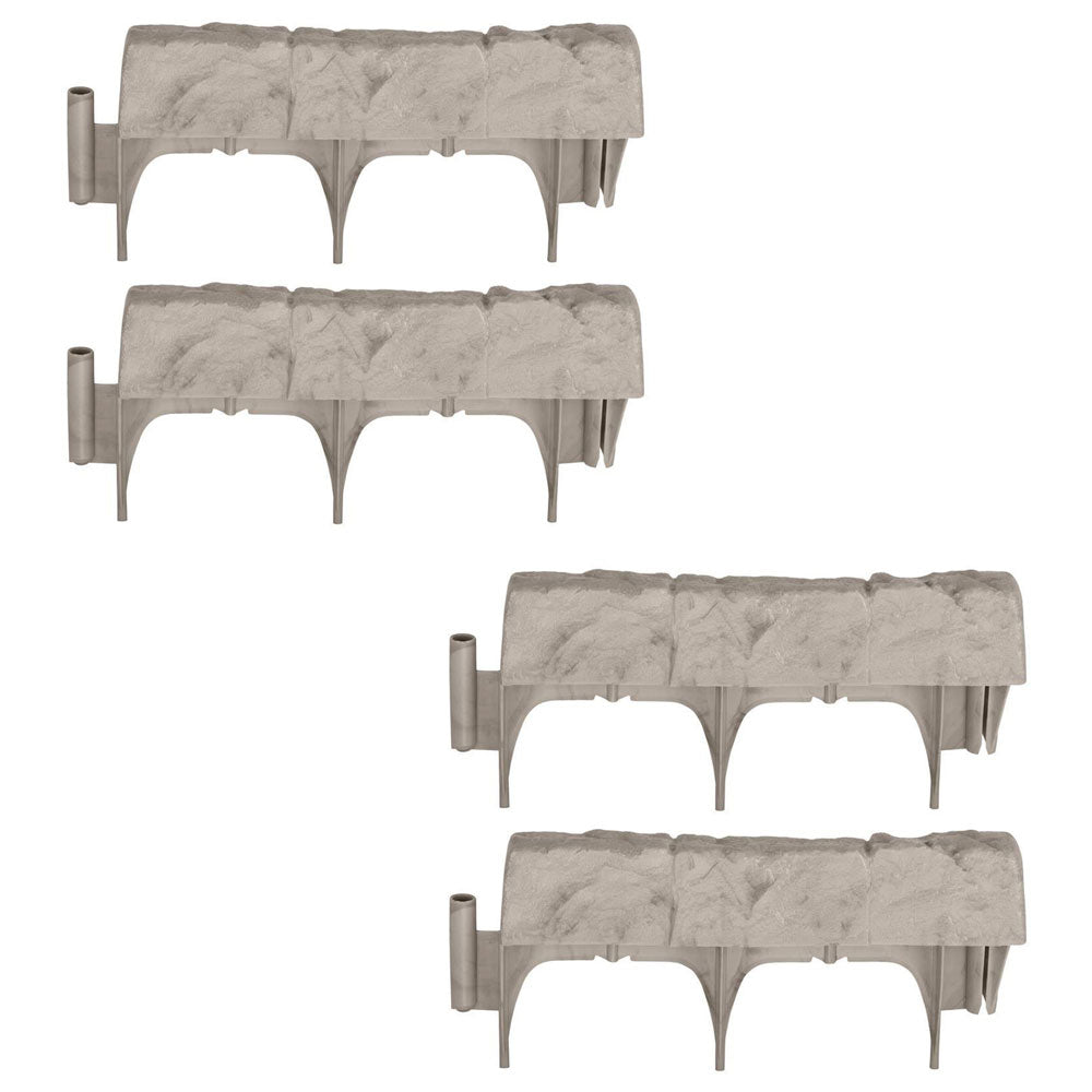 Suncast 10 Piece Landscape Design Border Decorative Rock Stone Edging (4 Pack) - Angler's Pro Tackle & Outdoors
