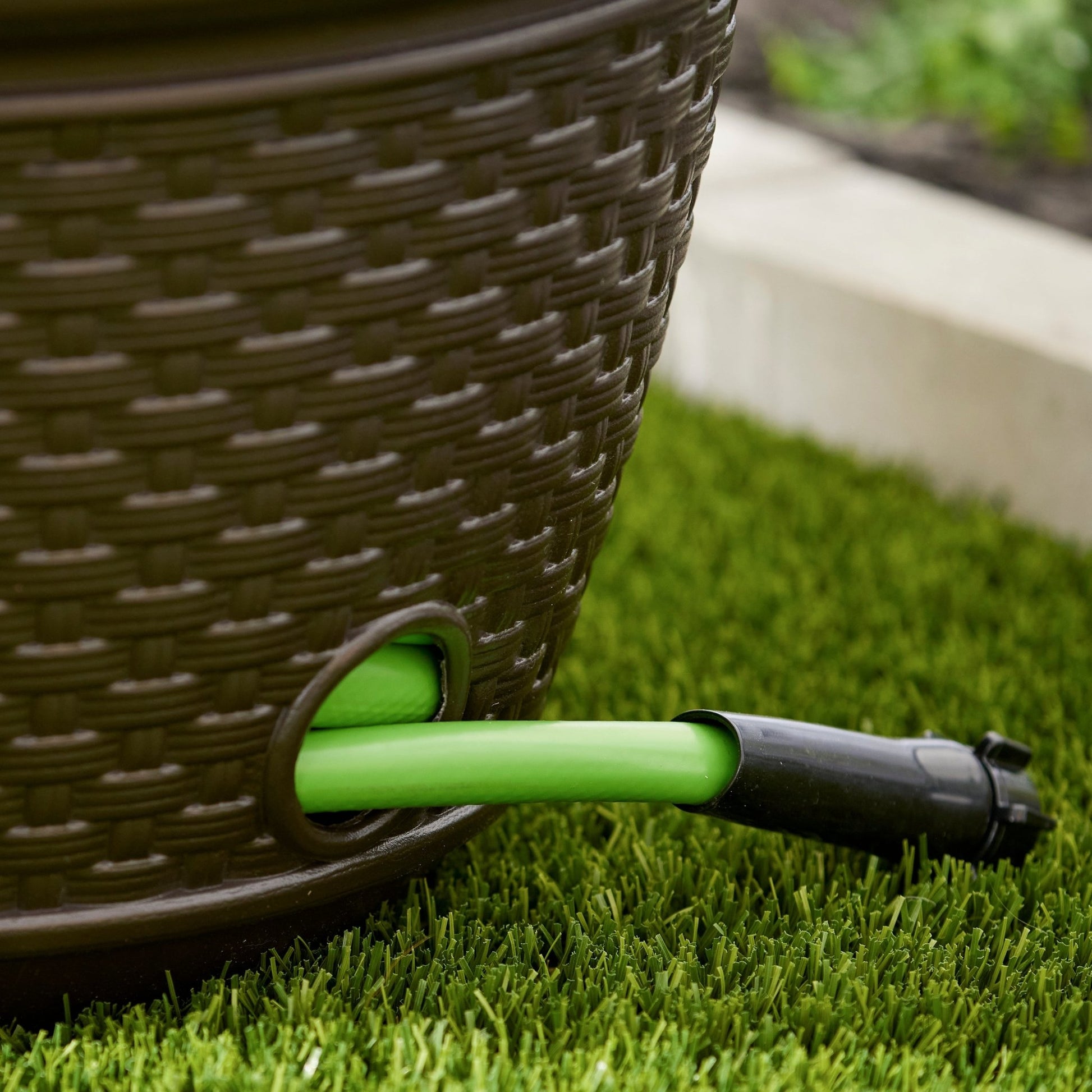 Suncast 100 Foot Resin Wicker Garden Water Hose Storage Holder Pot (2 Pack) - Angler's Pro Tackle & Outdoors