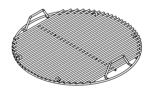 Hunsaker Vortex Smokers Super Heavy Duty Food Grate For 22" Kettle (0.275" Stainless Steel, heavier than 1/4")