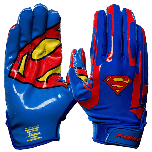 Superman Football Gloves - VPS1 by Phenom Elite - Angler's Pro Tackle & Outdoors