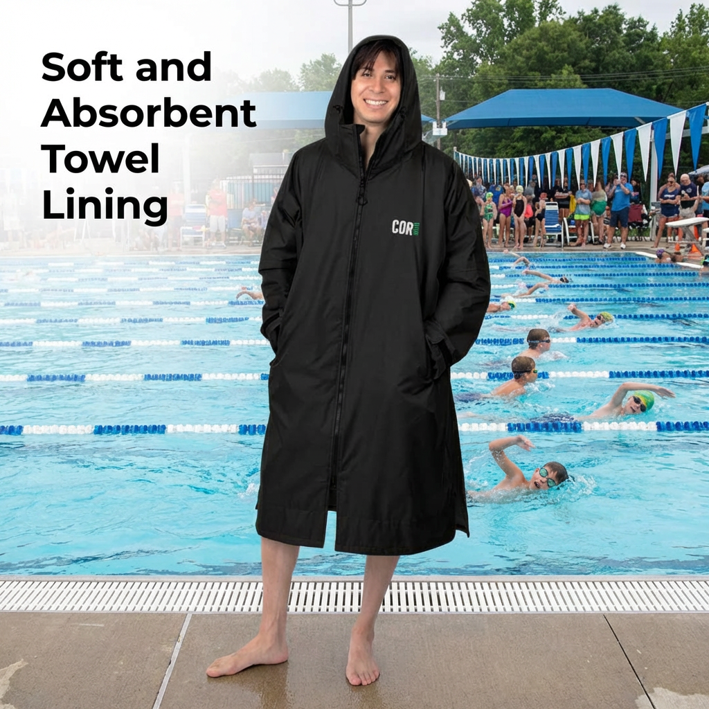 COR Surf Waterproof Swim Parka | XS-XL (Black)