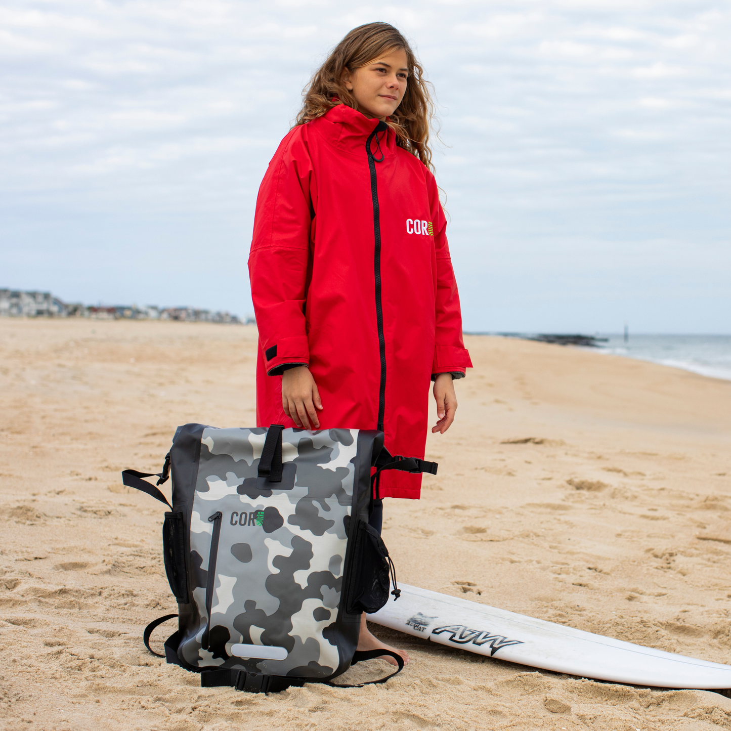 COR Surf Waterproof Swim Parka (Red)