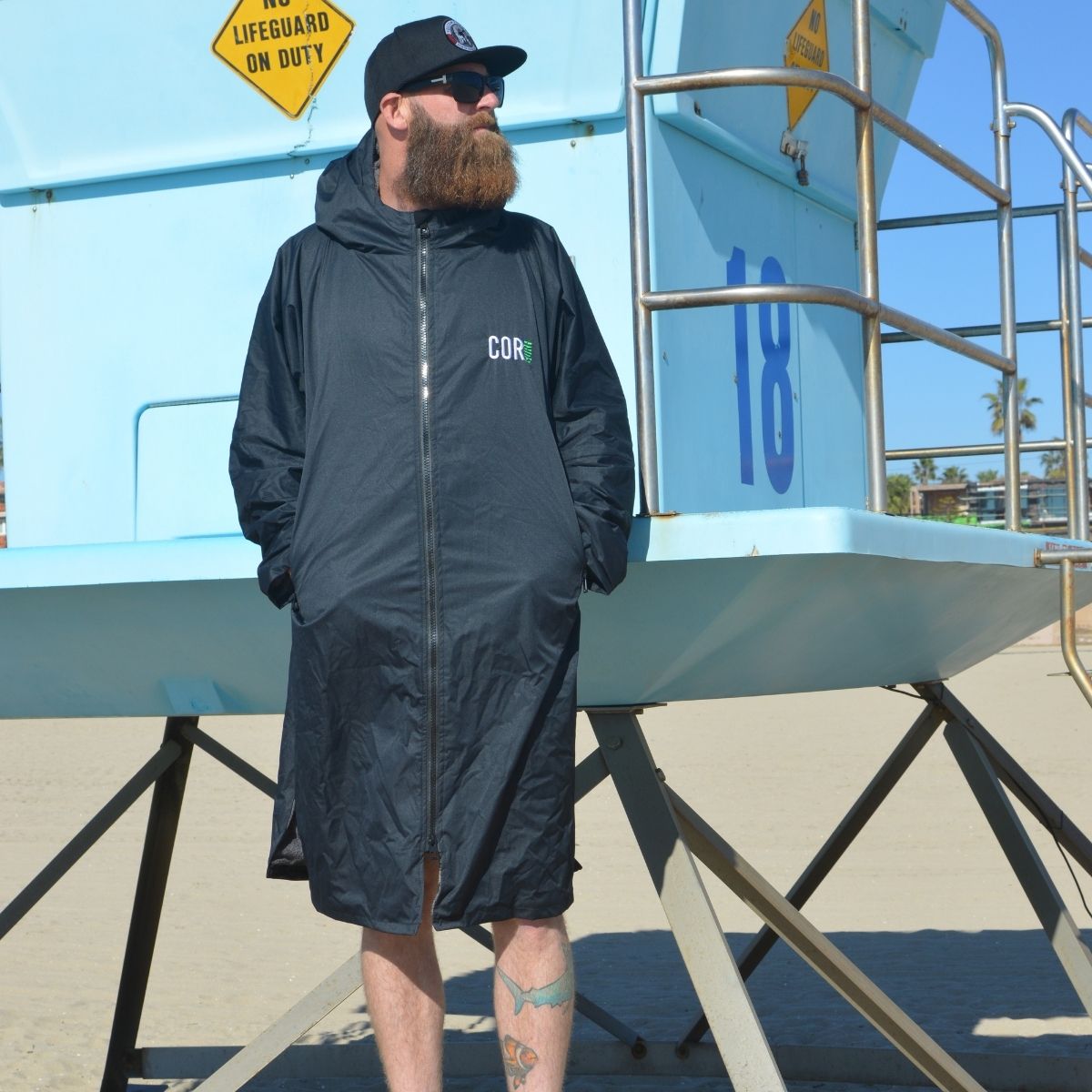 COR Surf Waterproof Swim Parka | XS-XL (Black) - Angler's Pro