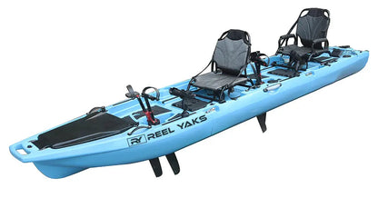 ReelYaks 13.8ft Rocket Fin Drive Tandem & Solo Modular Fishing Kayak | Fin Drive | 550lbs Capacity | 3 Piece