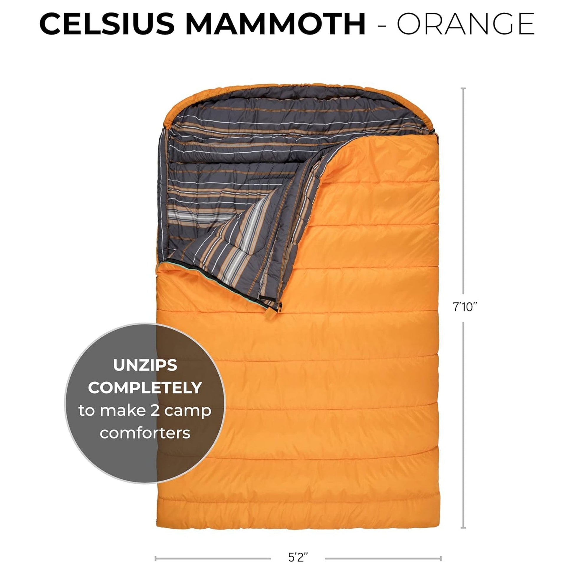 TETON Sports Mammoth 0 Degree Warm Sleeping Bags for Camping & Base Camp, Orange - Angler's Pro Tackle & Outdoors