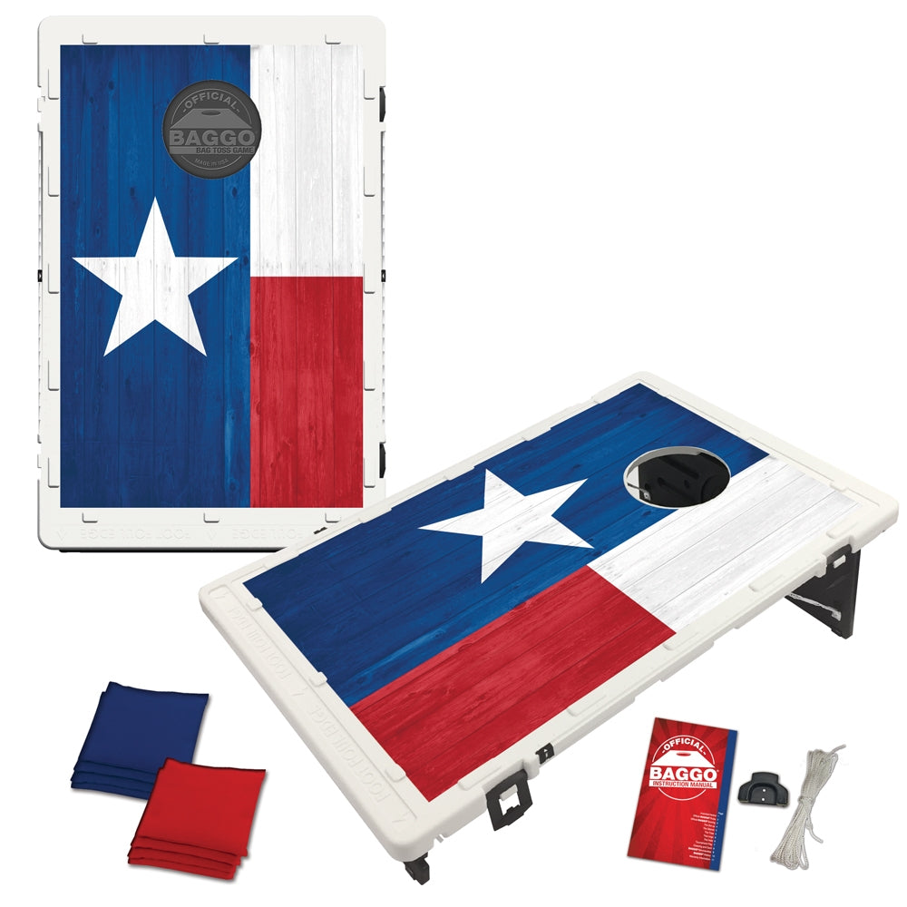 Baggo Big Tex Texas Flag Baggo Portable 2x3 Cornhole Bean Bag Toss Game