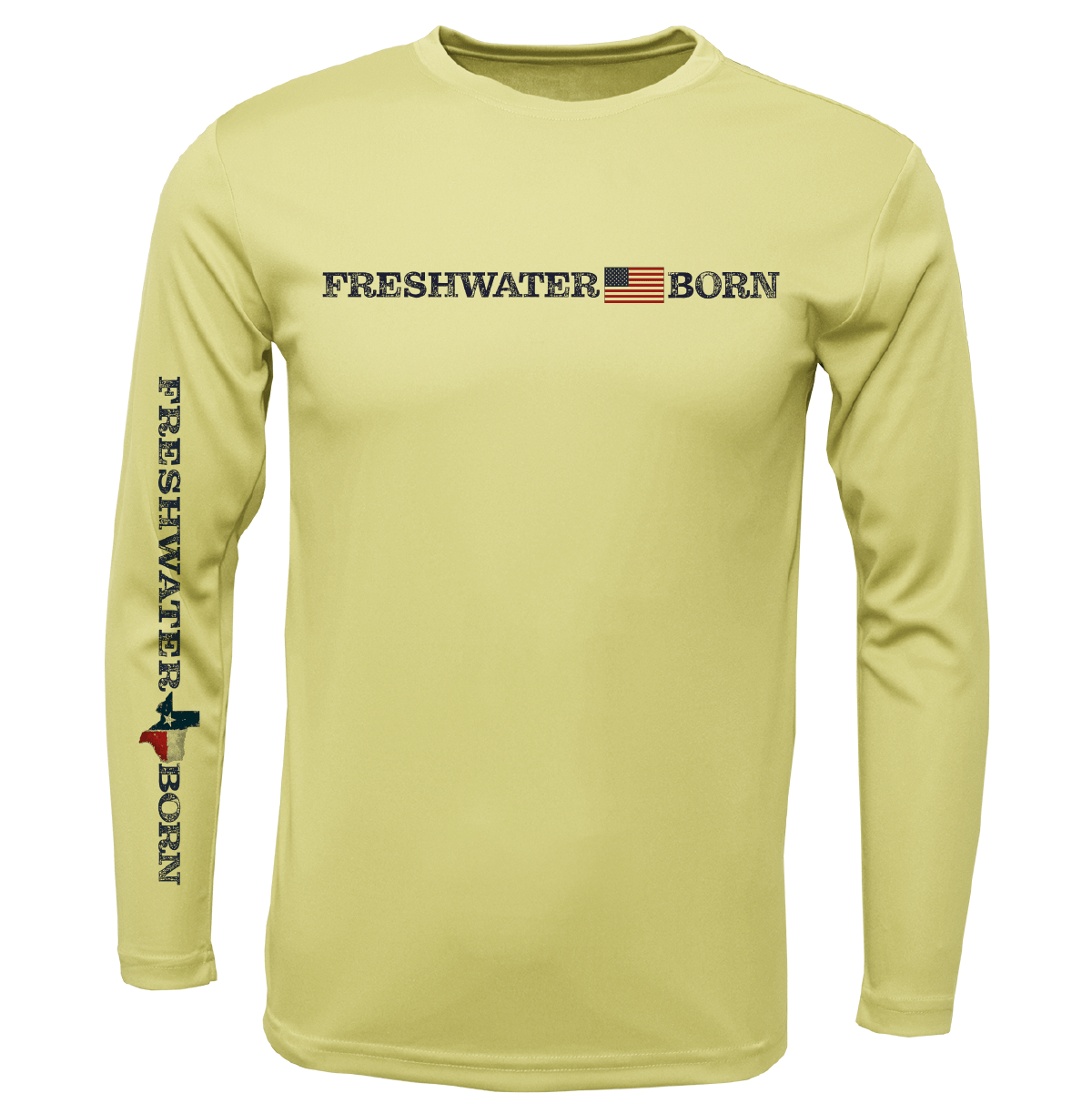 Texas Freshwater Born Linear Logo Men's Long Sleeve UPF 50+ Dry - Fit Shirt - Angler's Pro Tackle & Outdoors