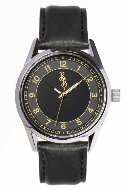 Beyond Boring Watch Co. Black and Gold Classic Watch