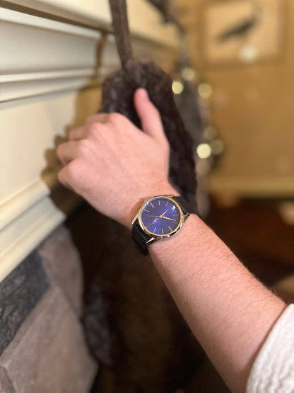 Beyond Boring Watch Co. Blue Sunburst Watch