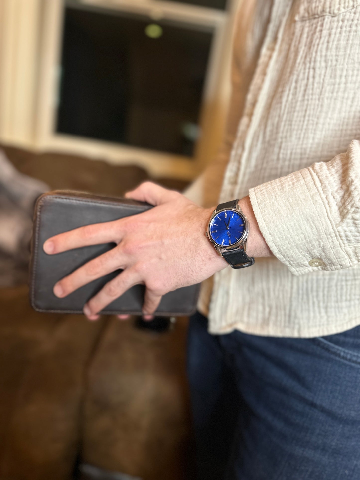 Beyond Boring Watch Co. Blue Sunburst Watch