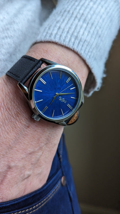 Beyond Boring Watch Co. Blue Sunburst Watch