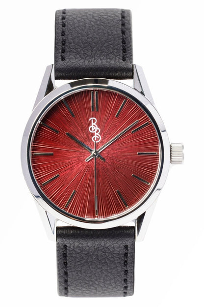 Beyond Boring Watch Co. Burgundy Sunburst Watch