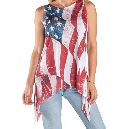 The Flag Shirt Co - Women's Made in USA Sharkbite Tank Tunic - Angler's Pro Tackle & Outdoors