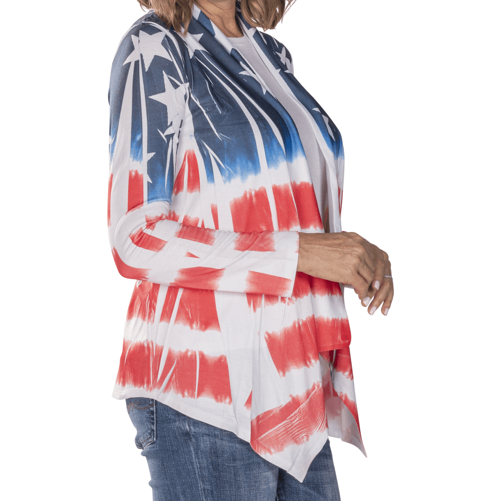 The Flag Shirt Co - Women's Made in USA Stars and Stripes Cardigan - Angler's Pro Tackle & Outdoors