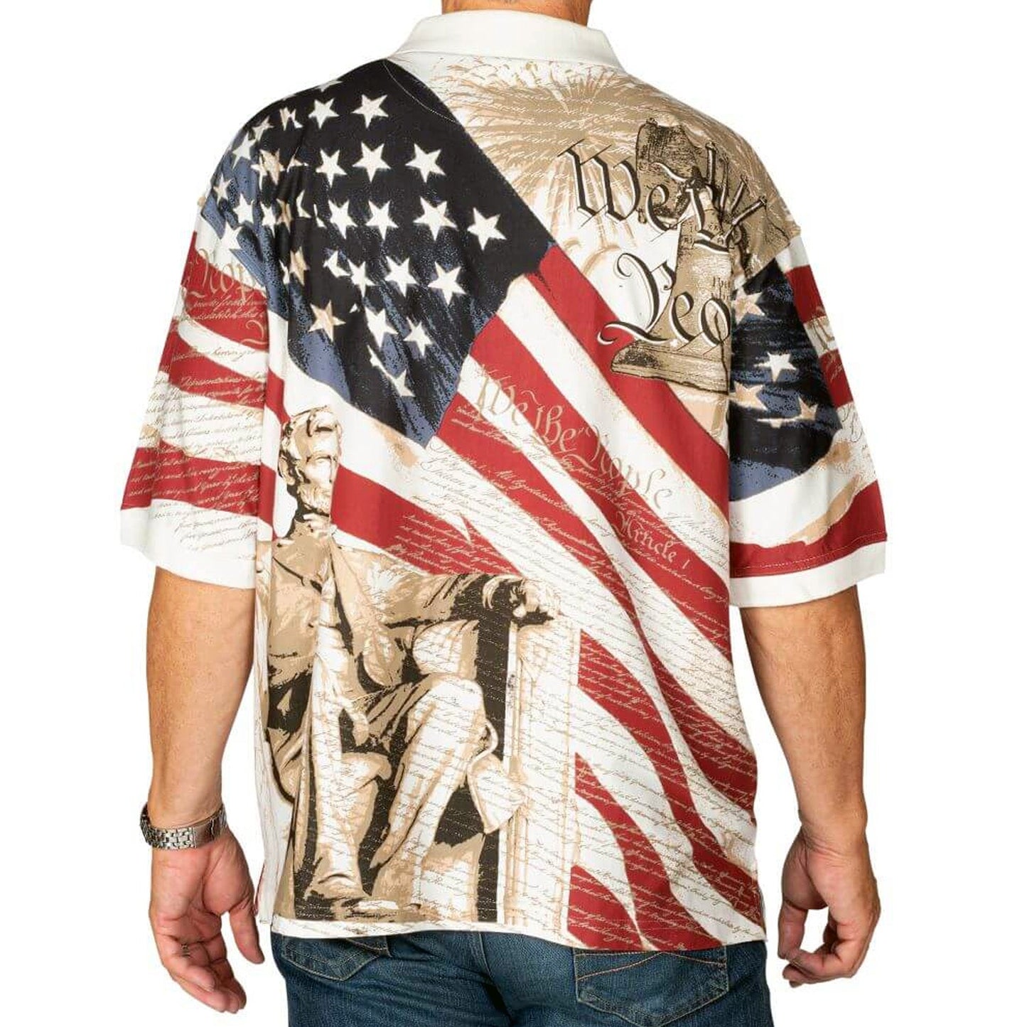 The Flag Shirt Men's Abraham Lincoln 100 % Cotton Polo Shirt - Angler's Pro Tackle & Outdoors