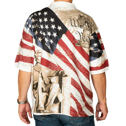 The Flag Shirt Men's Abraham Lincoln 100 % Cotton Polo Shirt - Angler's Pro Tackle & Outdoors