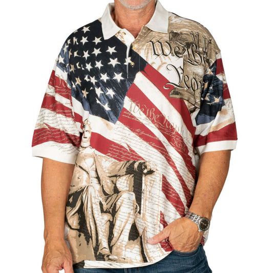 The Flag Shirt Men's Abraham Lincoln 100 % Cotton Polo Shirt - Angler's Pro Tackle & Outdoors