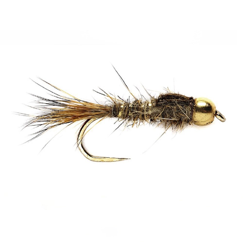 The Fly Fishing Place 3 Pack Barbless Bead Head Gold Ribbed Hare's Ear Nymph Flies Hook Size 16 - Angler's Pro Tackle & Outdoors