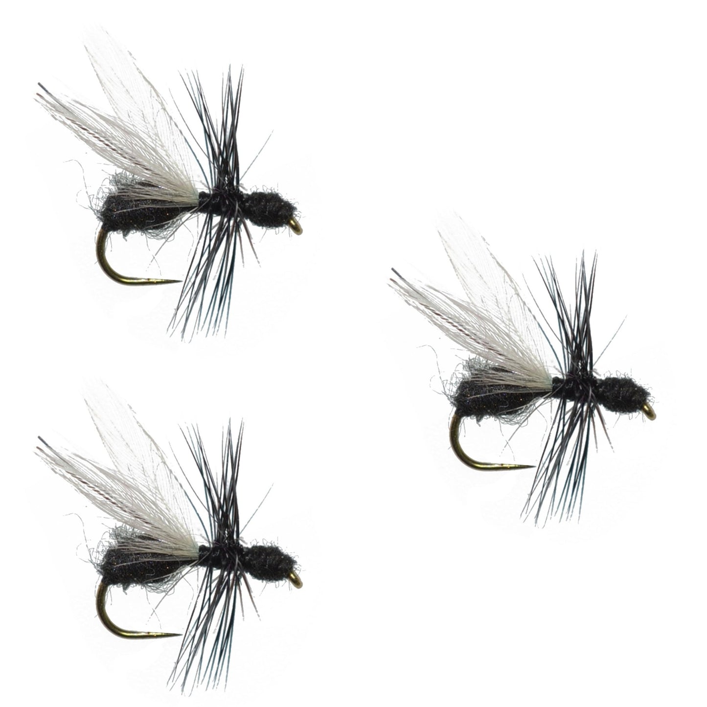 The Fly Fishing Place 3 Pack Barbless Black Fur Flying Ant Terrestrial Trout Dry Fly Fishing Flies - Hook Size 14 - Angler's Pro Tackle & Outdoors