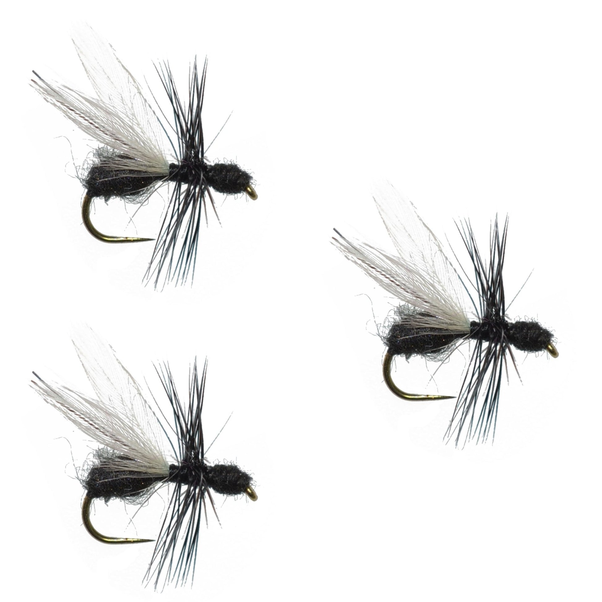 The Fly Fishing Place 3 Pack Barbless Black Fur Flying Ant Terrestrial Trout Dry Fly Fishing Flies - Hook Size 14 - Angler's Pro Tackle & Outdoors