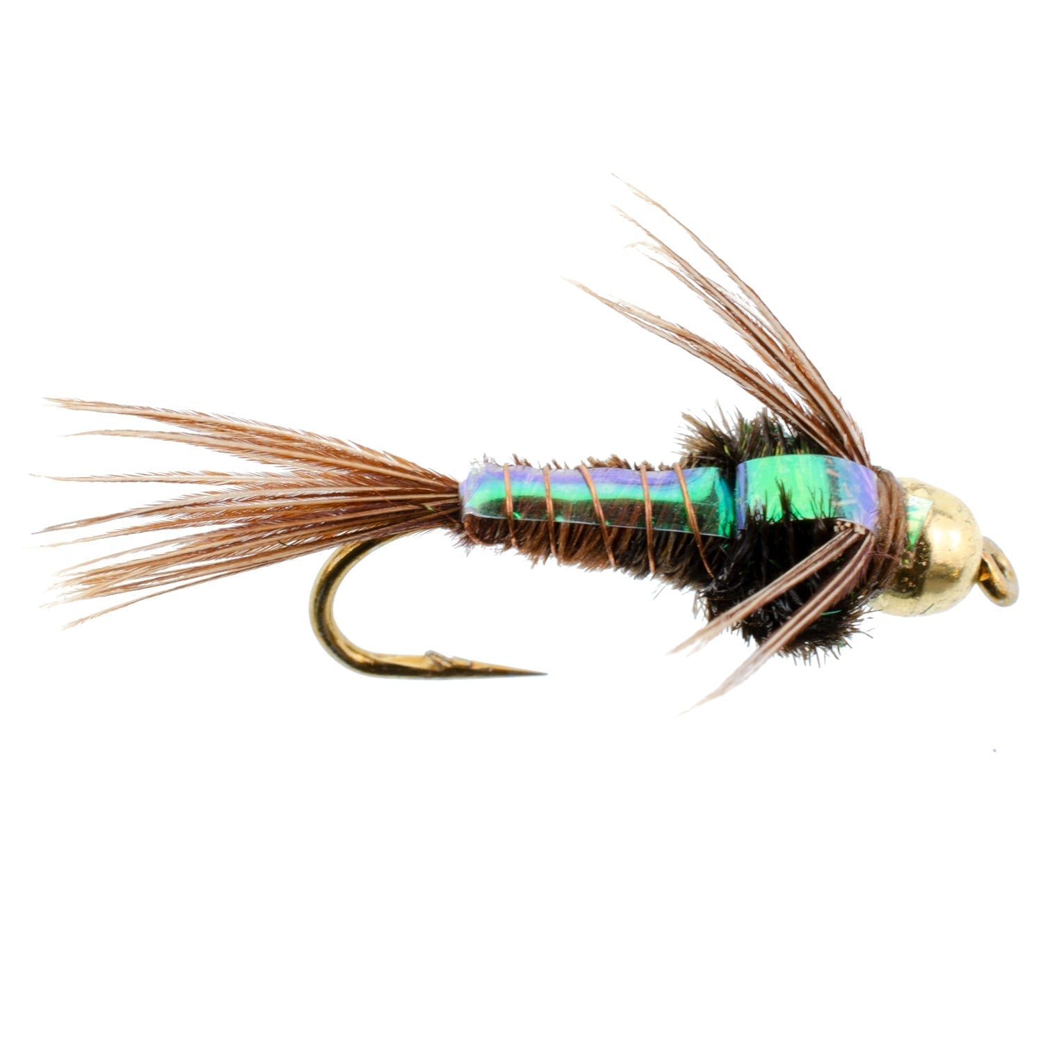 The Fly Fishing Place 3 Pack Bead Head Flashback Pheasant Tail Nymph Fly Fishing Flies Hook Size 10 - Angler's Pro Tackle & Outdoors