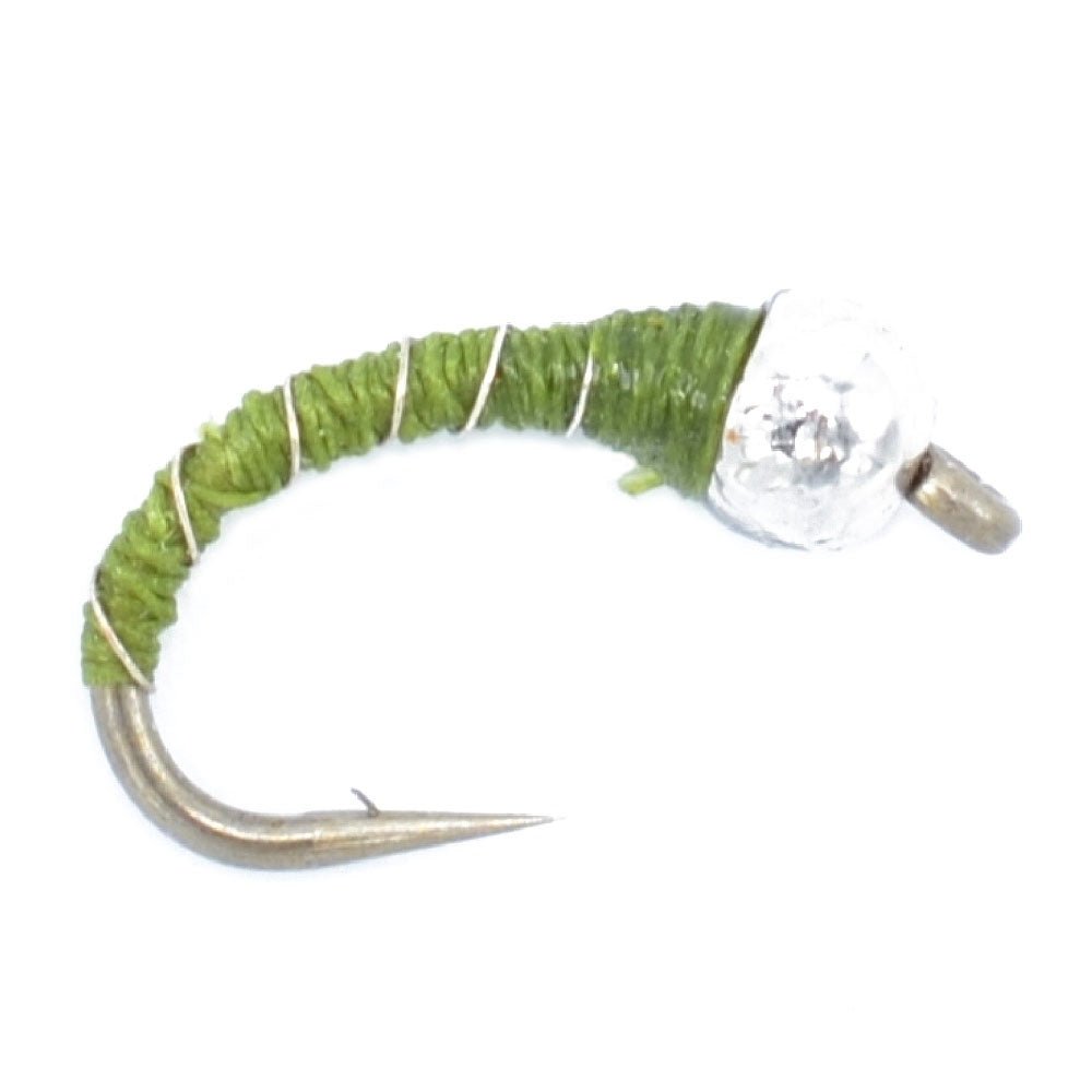 The Fly Fishing Place 3 Pack Bead Head Olive Zebra Midge Still Water Nymph Fly Fishing Fly Hook Size 16 - Angler's Pro Tackle & Outdoors