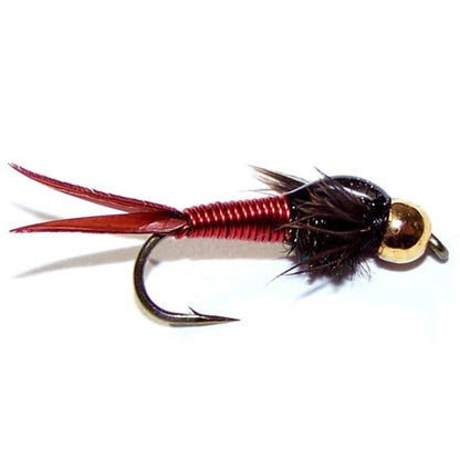 The Fly Fishing Place 3 Pack Bead Head Red Copper John Nymph Fly Fishing Flies - Hook Size 10 - Angler's Pro Tackle & Outdoors