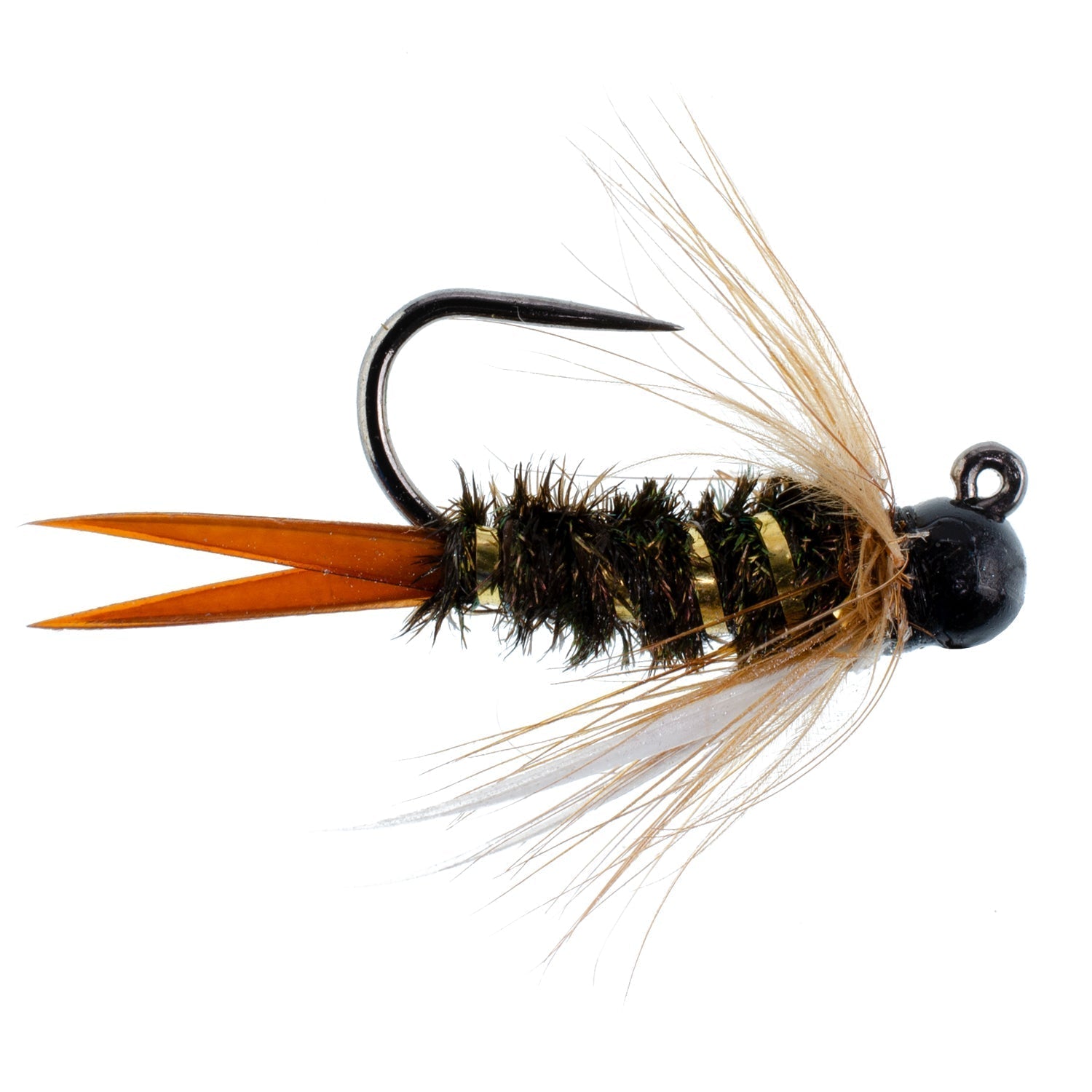 The Fly Fishing Place 3 Pack Black Tungsten Bead Prince Jig Tactical Czech Nymph Euro Nymphing Fly - Hook Size 12 - Angler's Pro Tackle & Outdoors