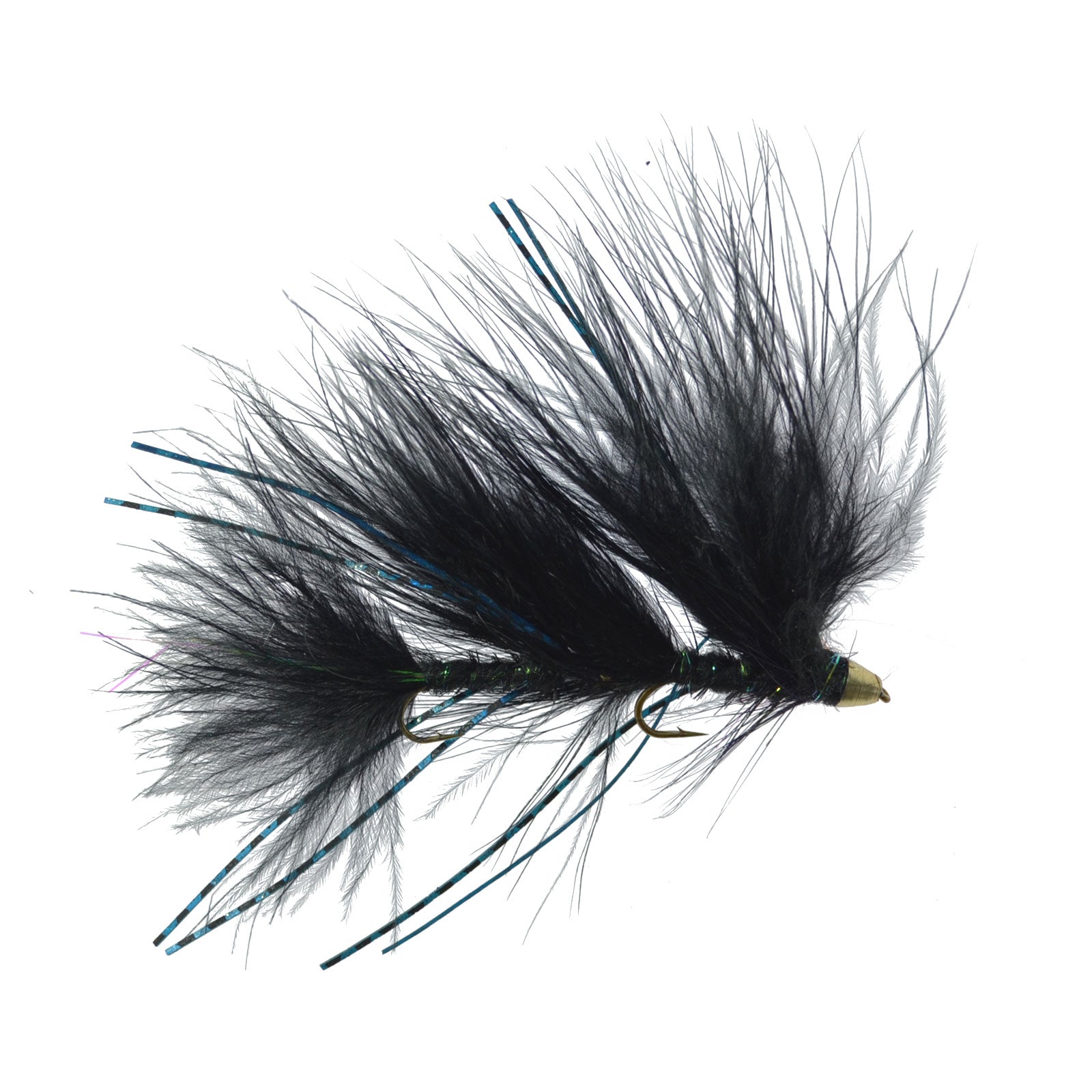 The Fly Fishing Place 3 Pack Circus Peanut Envy Streamer Black - Size 6 - Articulated Trout Bass Steelhead Salmon and Bass Fly Fishing Flies - Angler's Pro Tackle & Outdoors