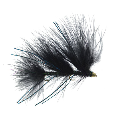The Fly Fishing Place 3 Pack Circus Peanut Envy Streamer Black - Size 6 - Articulated Trout Bass Steelhead Salmon and Bass Fly Fishing Flies - Angler's Pro Tackle & Outdoors