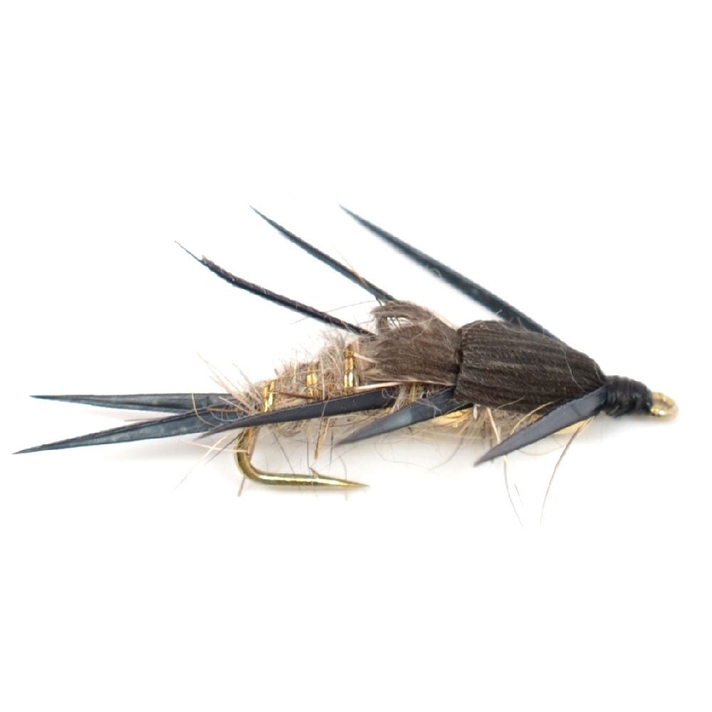 The Fly Fishing Place 3 Pack Double Bead Black Biot Legs Gold Ribbed Hare's Ear Nymph Fly Fishing Flies Hook Size 10 - Angler's Pro Tackle & Outdoors